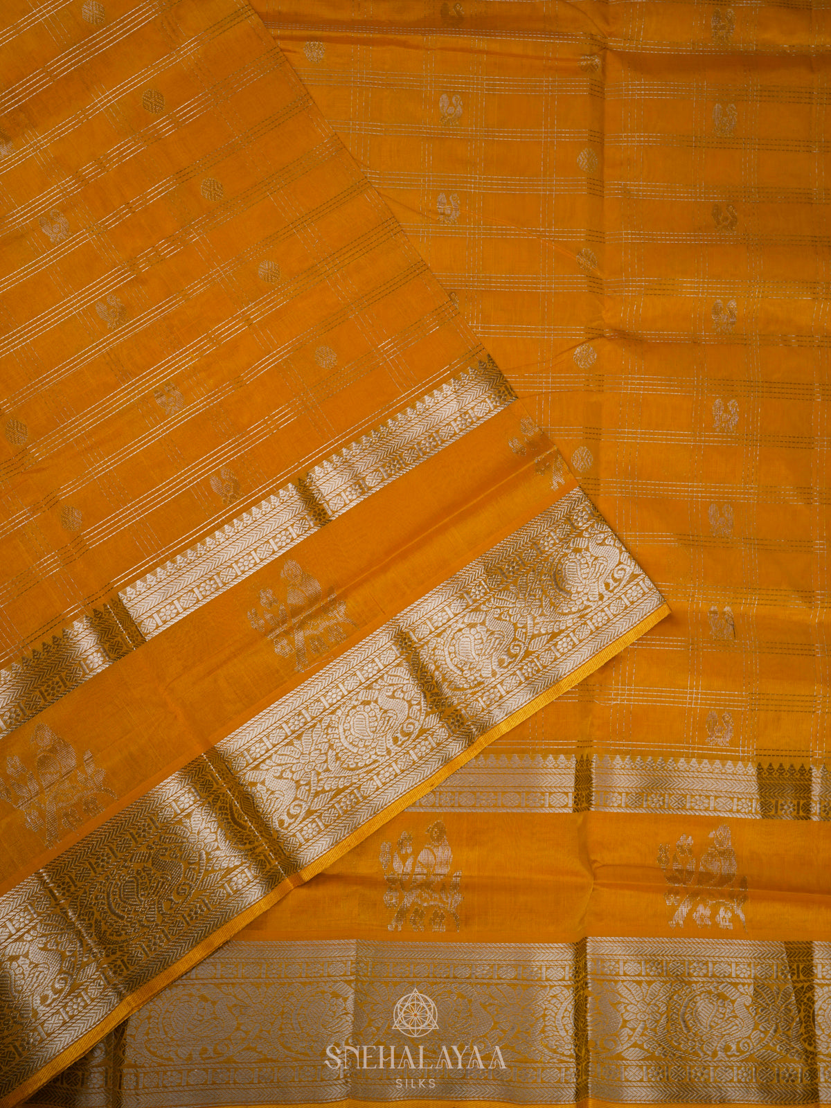 Mango Yellow Kuppadam Silk Cotton