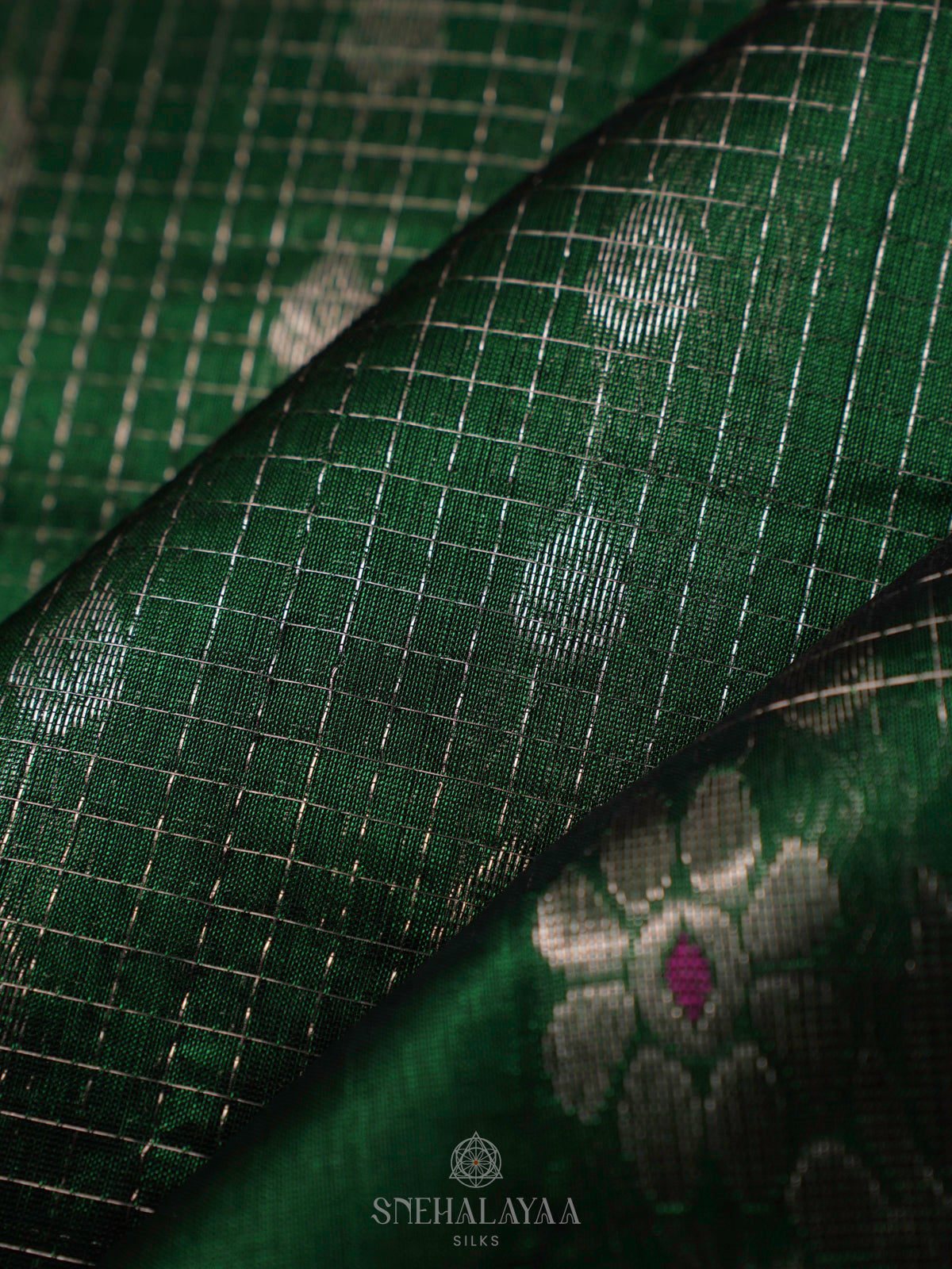 Emerald Green Kuppadam Silk Cotton
