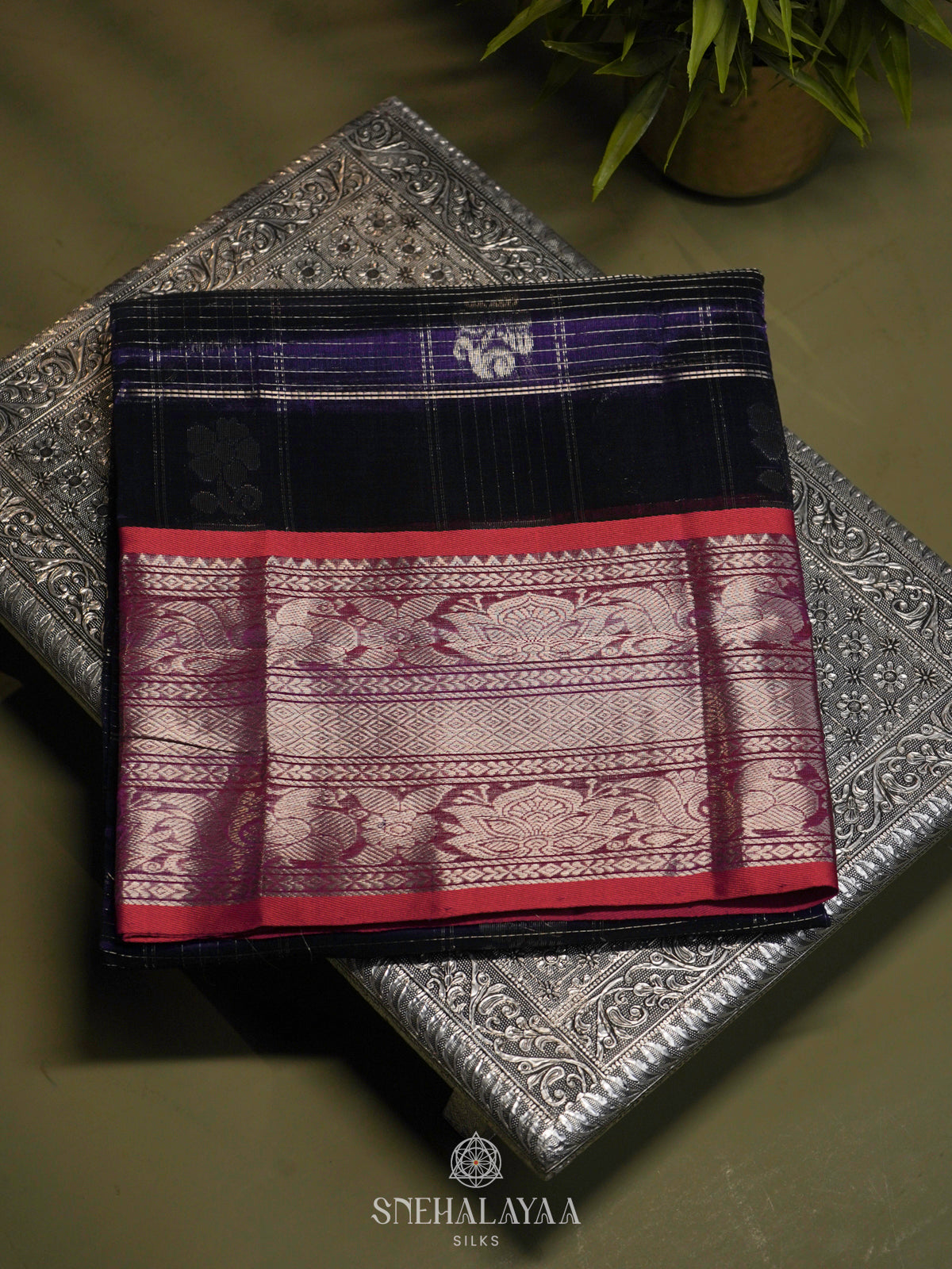 Purple Kuppadam Silk Cotton