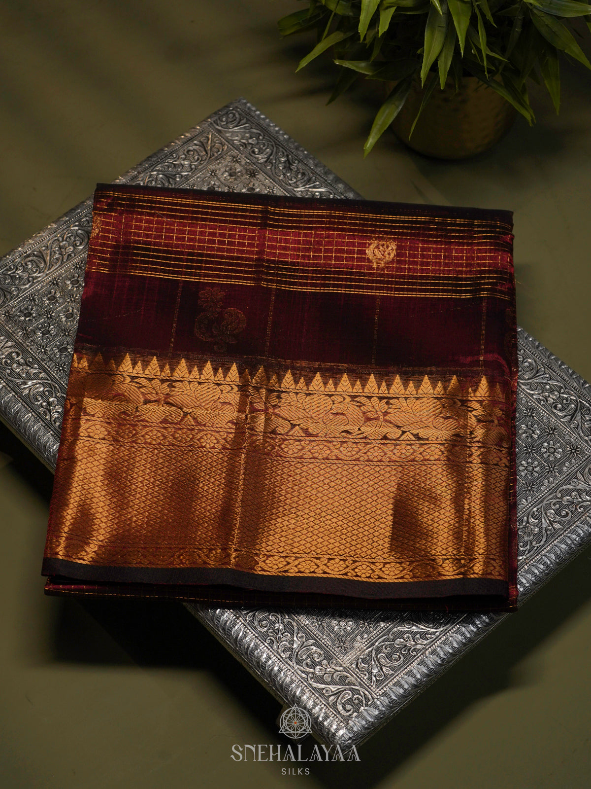 Maroon Kuppadam Silk Cotton
