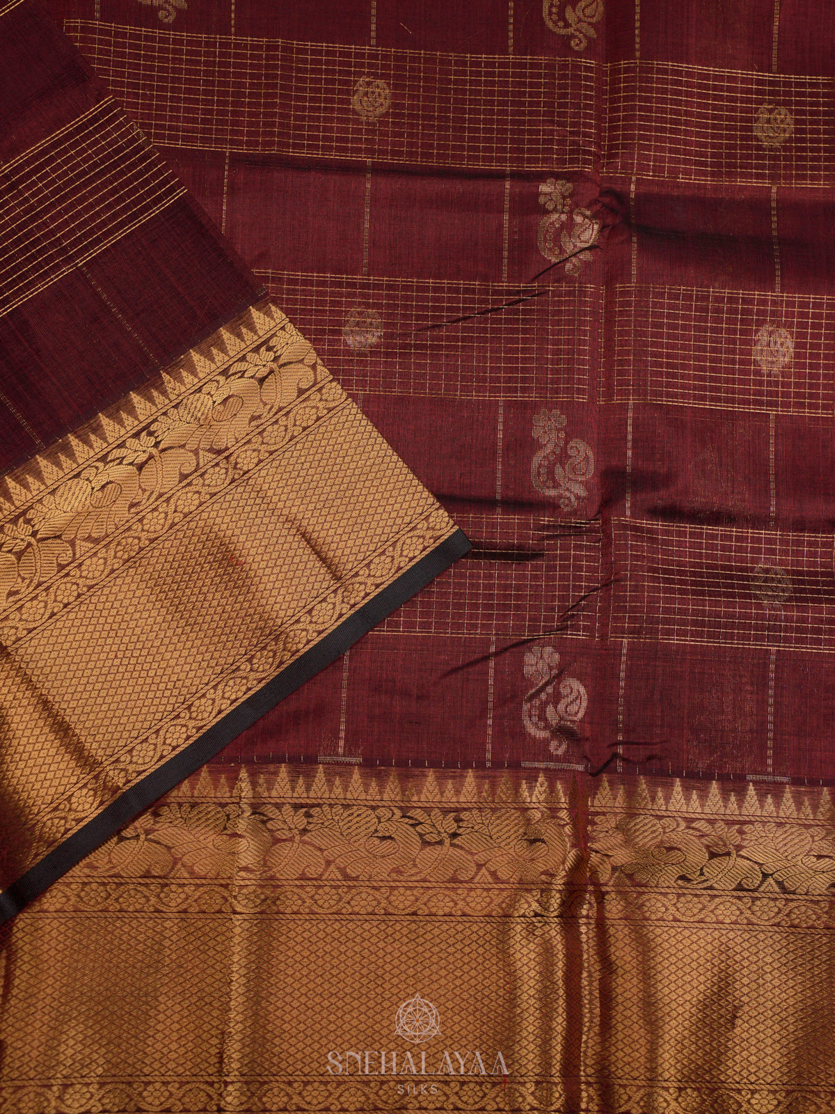 Maroon Kuppadam Silk Cotton