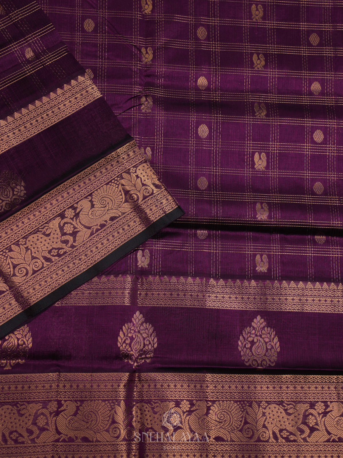 Magenta Kuppadam Silk Cotton
