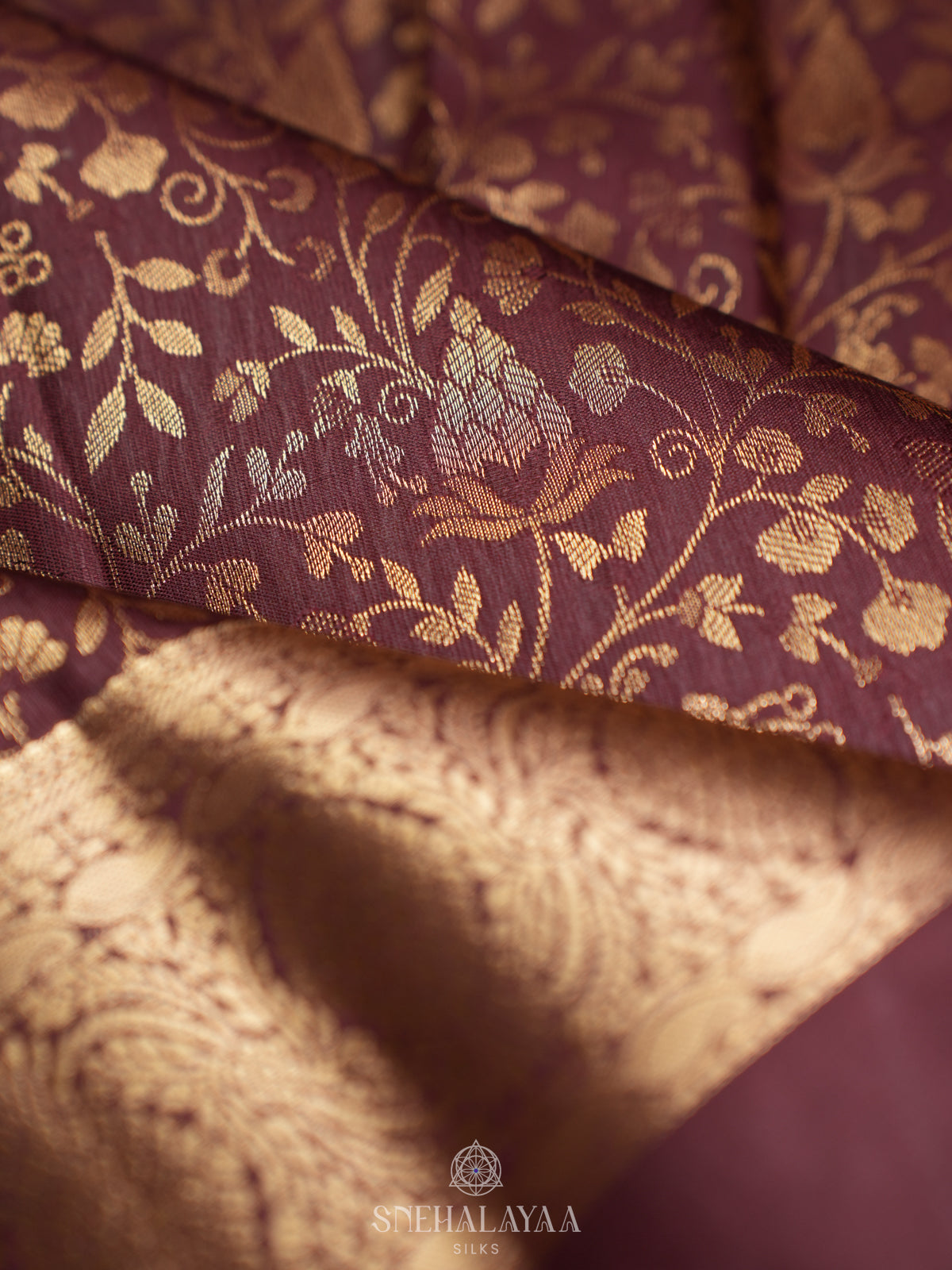 Coffee Brown Art Silk Sraee