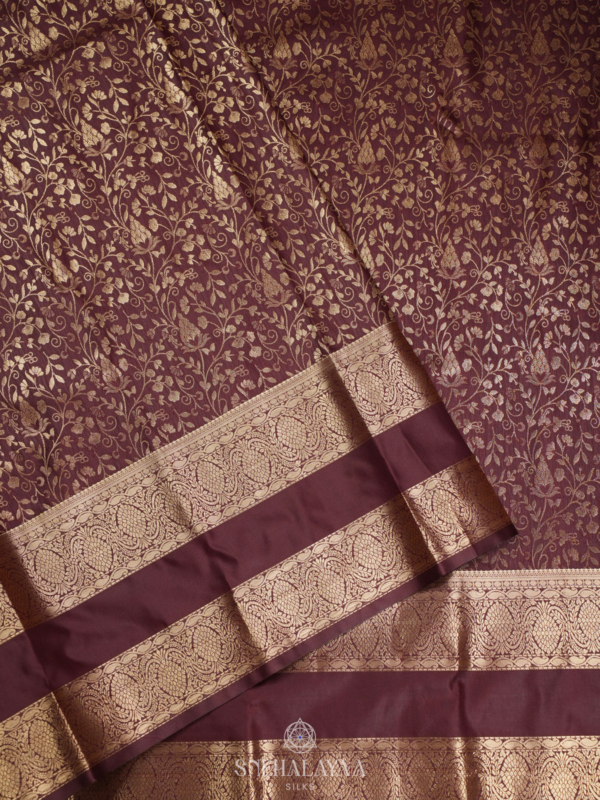 Coffee Brown Art Silk Sraee