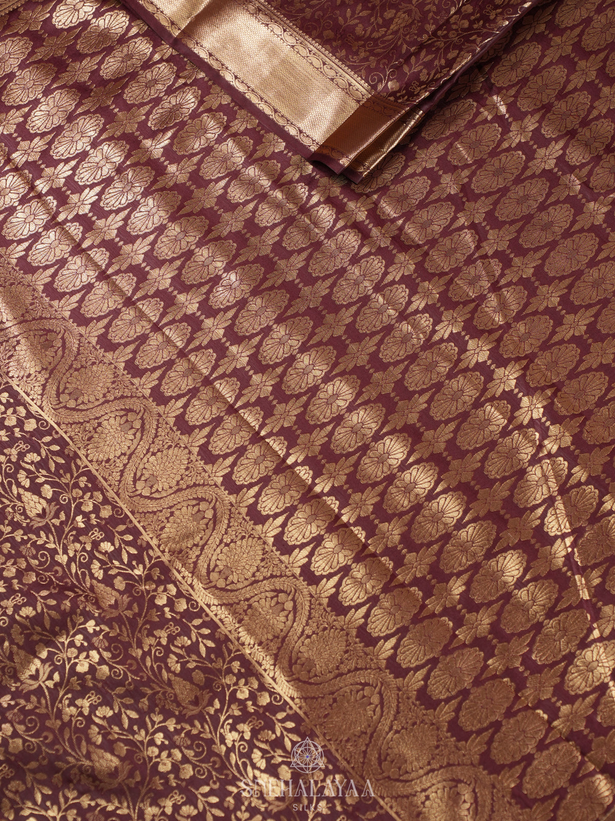 Coffee Brown Art Silk Sraee