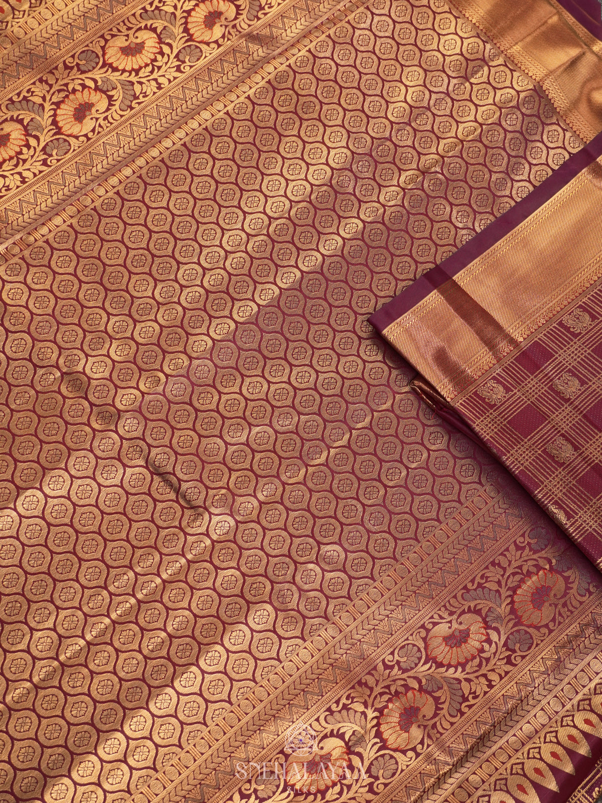Maroon Art Silk Sraee