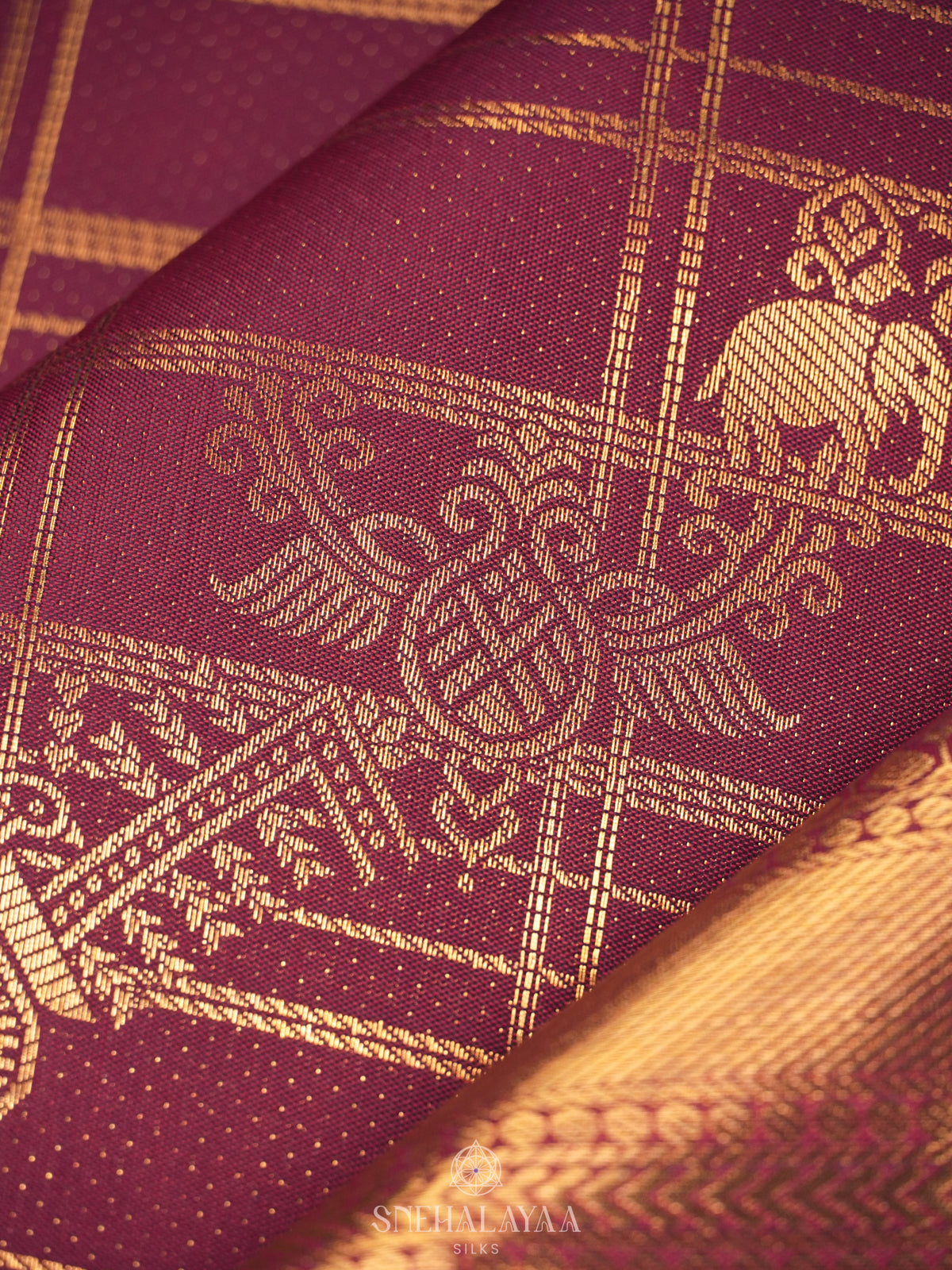 Maroon Art Silk Sraee