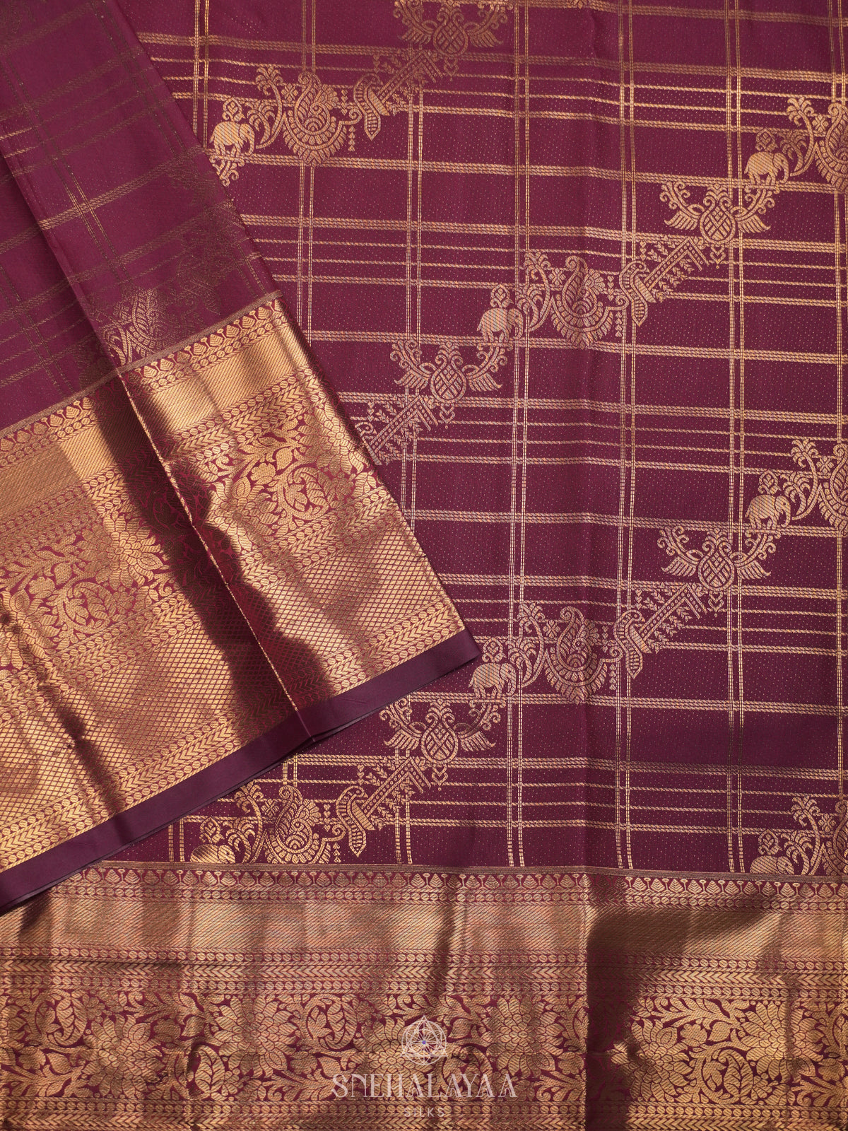 Maroon Art Silk Sraee