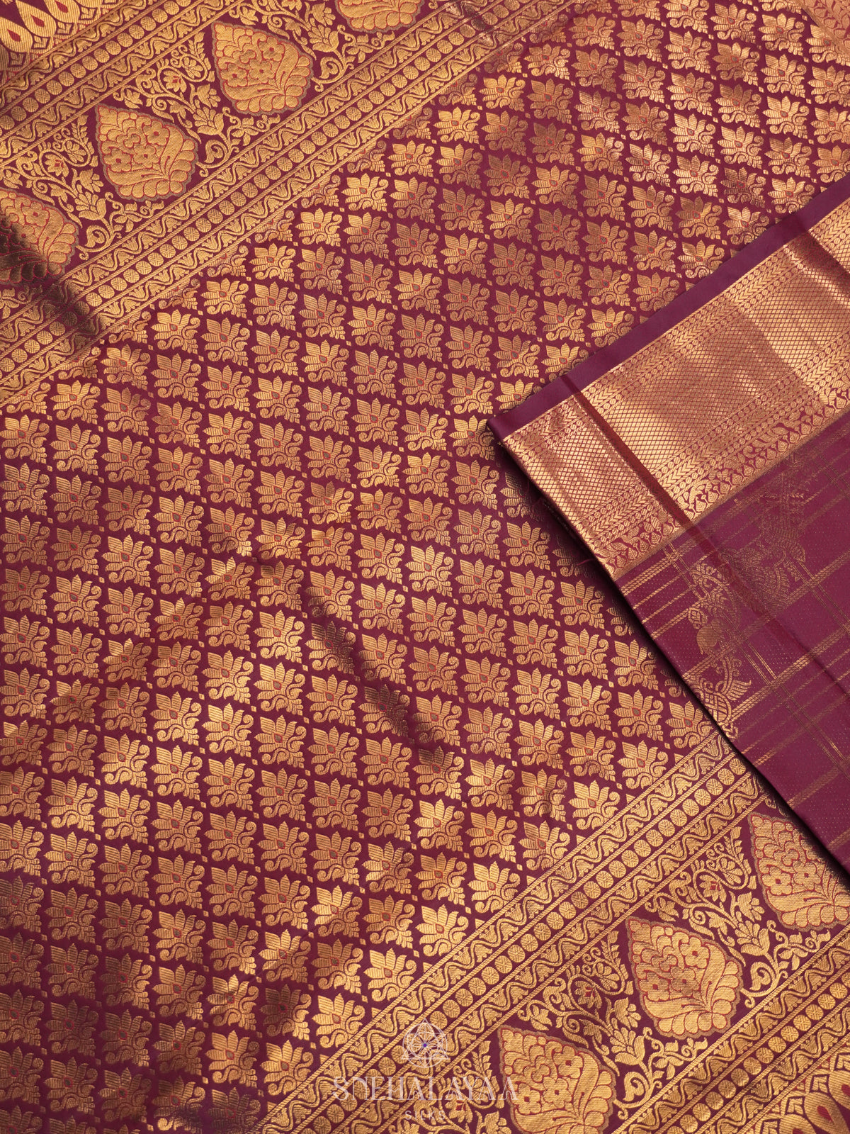 Maroon Art Silk Sraee