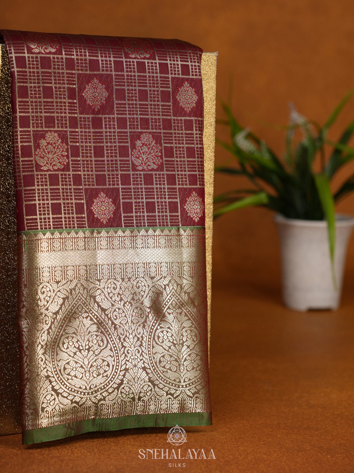 Coffee Brown Art Silk Sraee