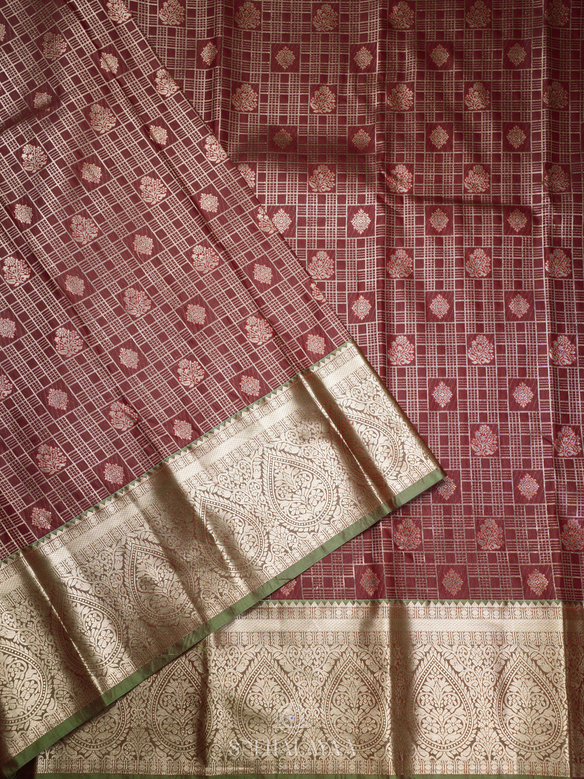 Coffee Brown Art Silk Sraee