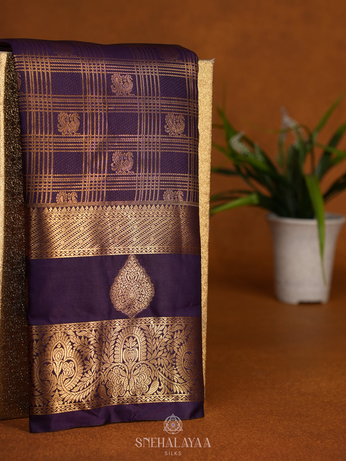 Purple Art Silk Sraee