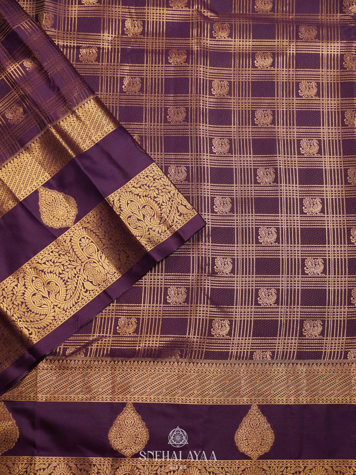 Purple Art Silk Sraee