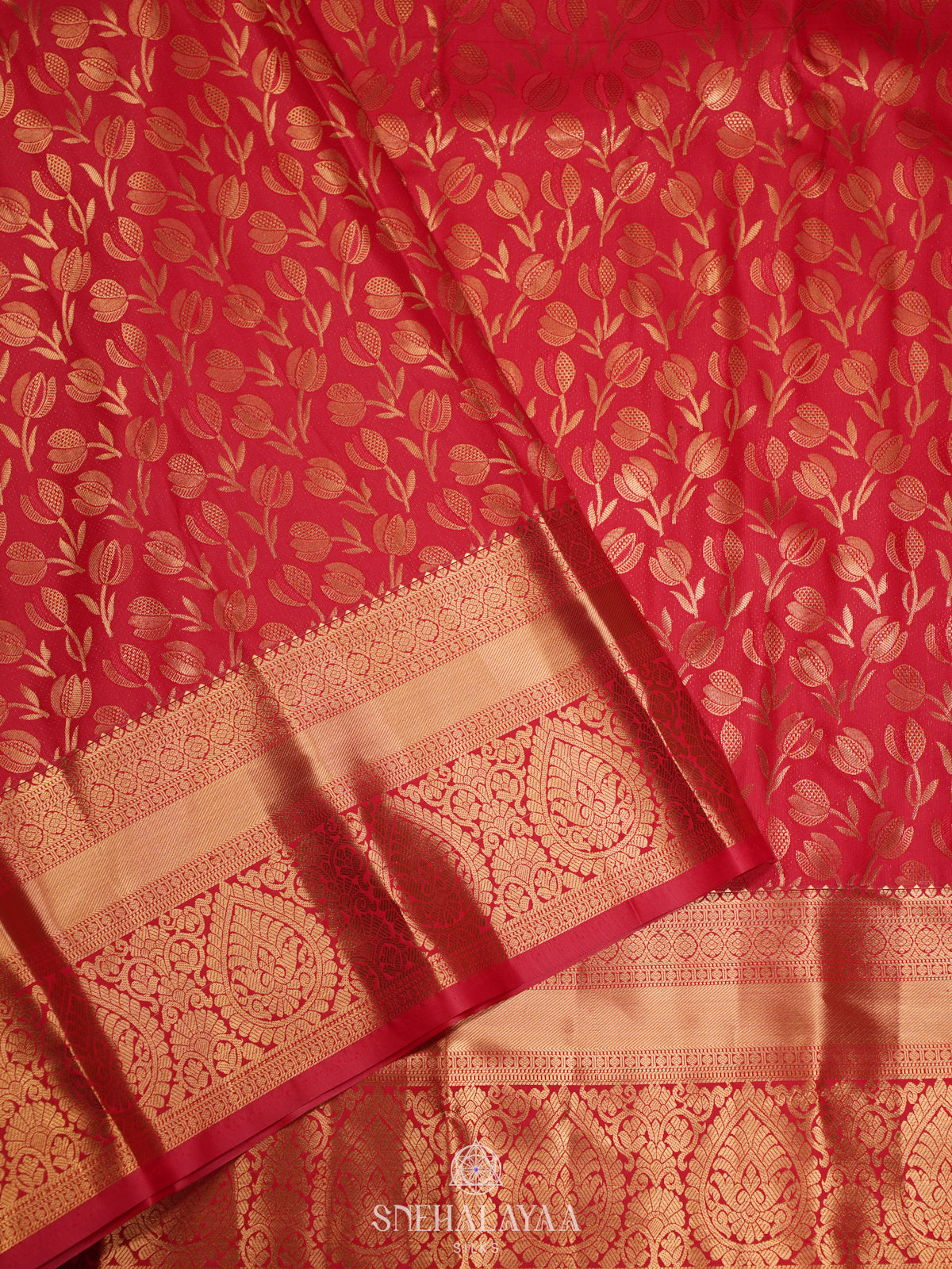 Red Art Silk Sraee