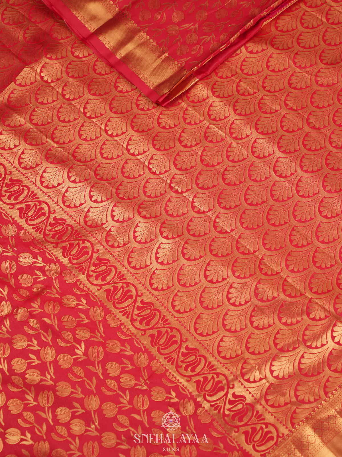Red Art Silk Sraee