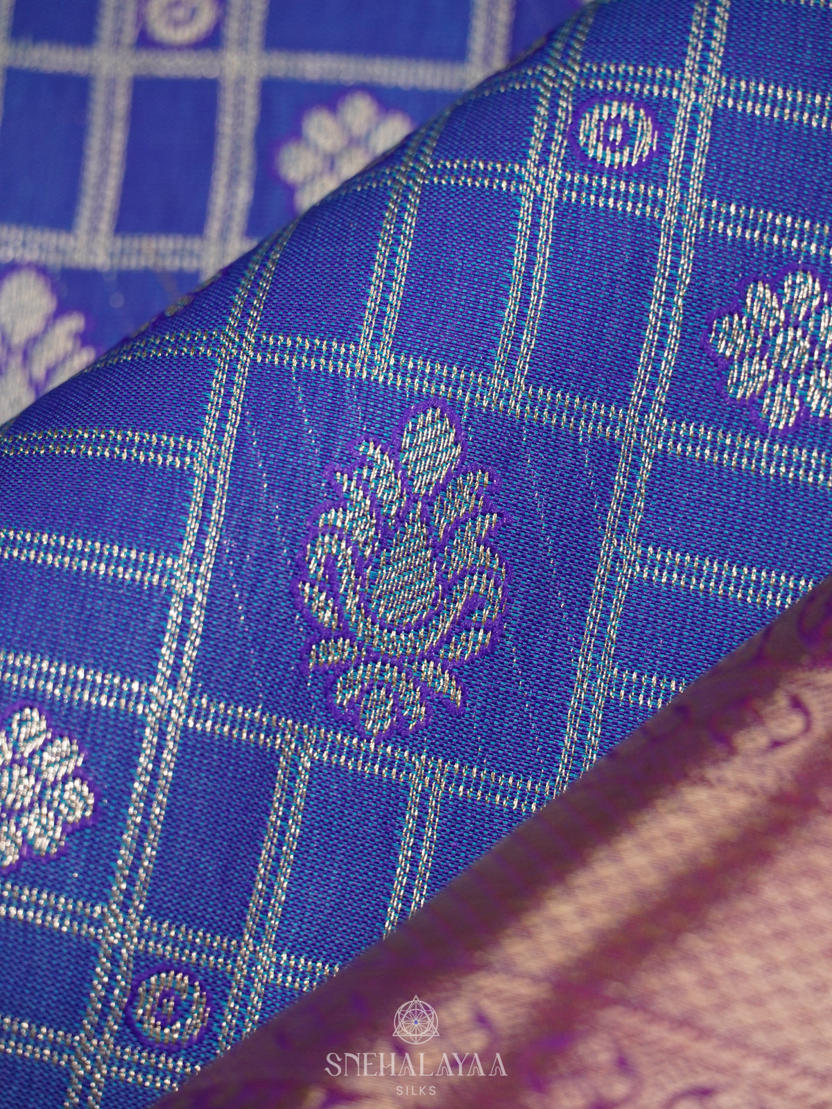 Navy Blue Art Silk Sraee