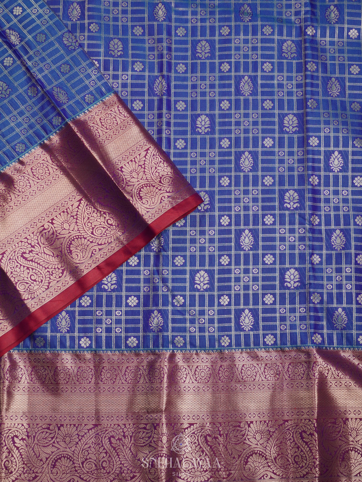 Navy Blue Art Silk Sraee