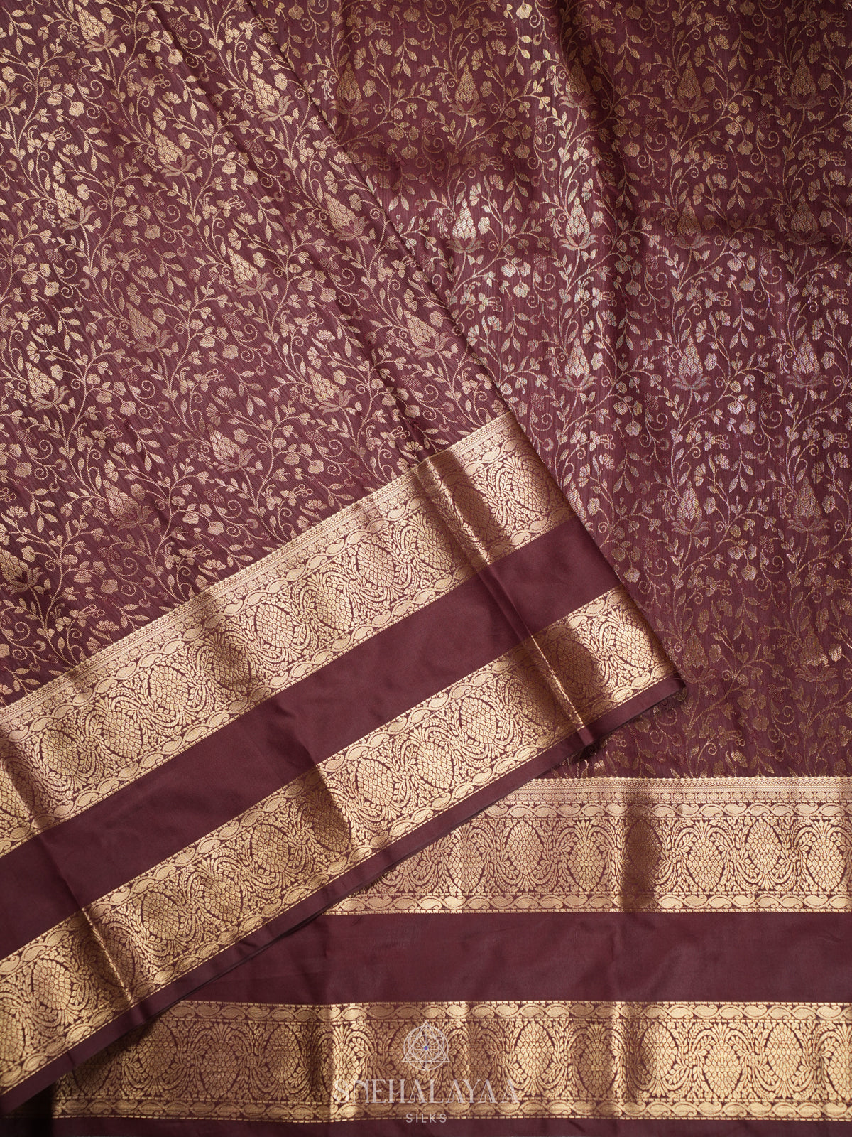 Coffee Brown Art Silk Sraee