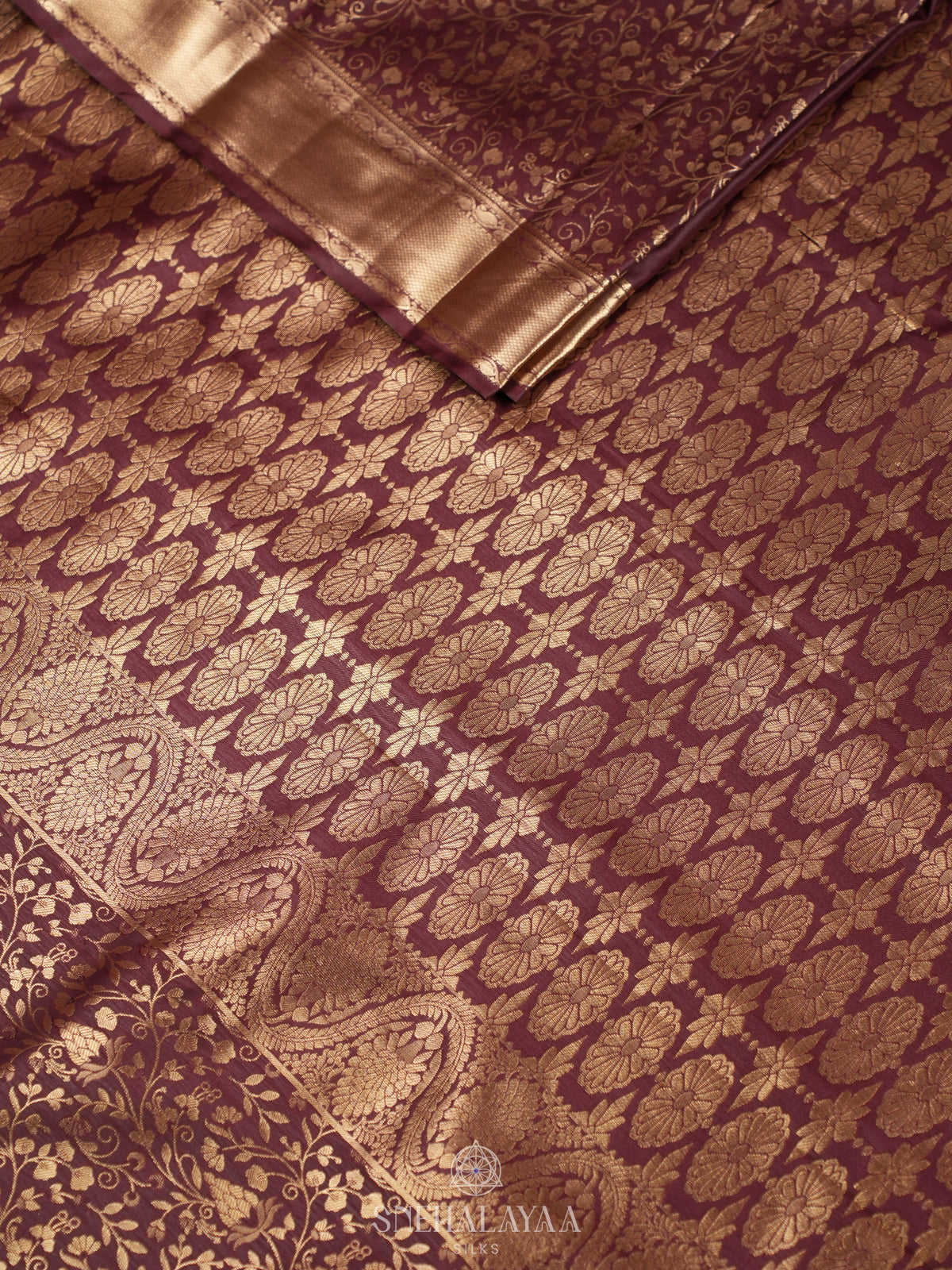 Coffee Brown Art Silk Sraee