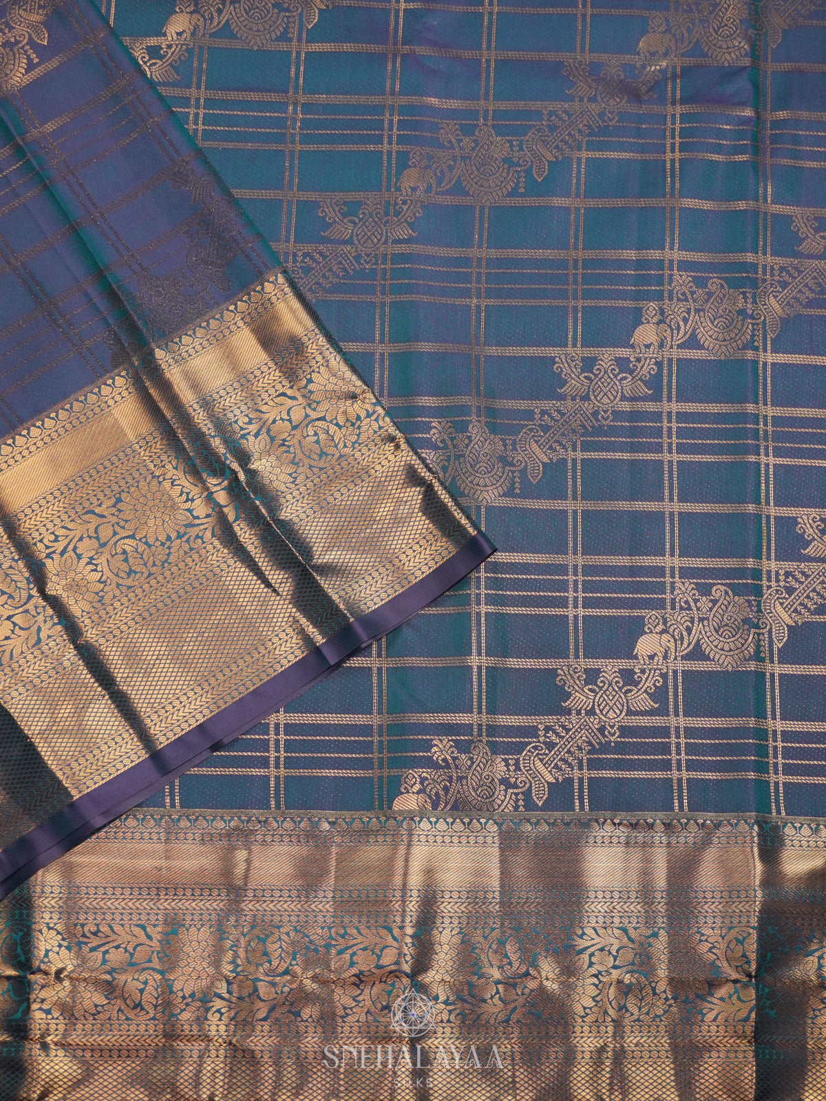 Peacock Blue Art Silk Sraee
