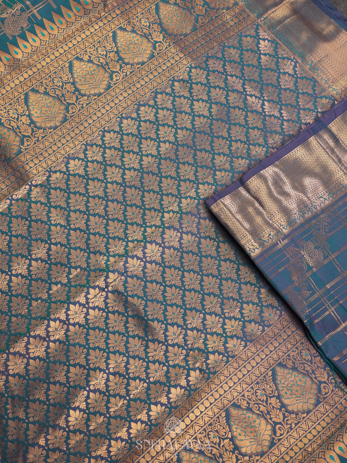 Peacock Blue Art Silk Sraee