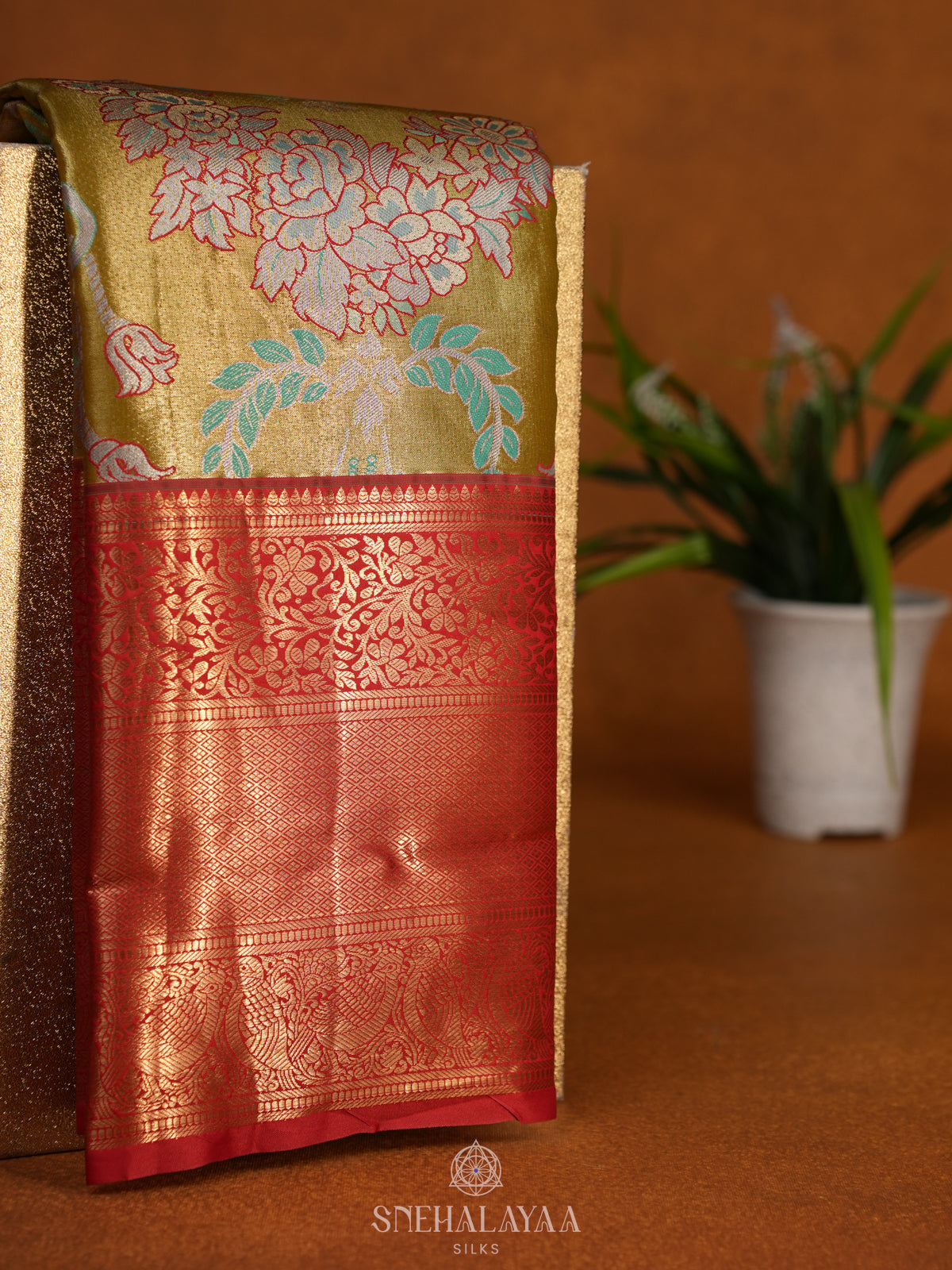 Golden Yellow Art Silk Sraee