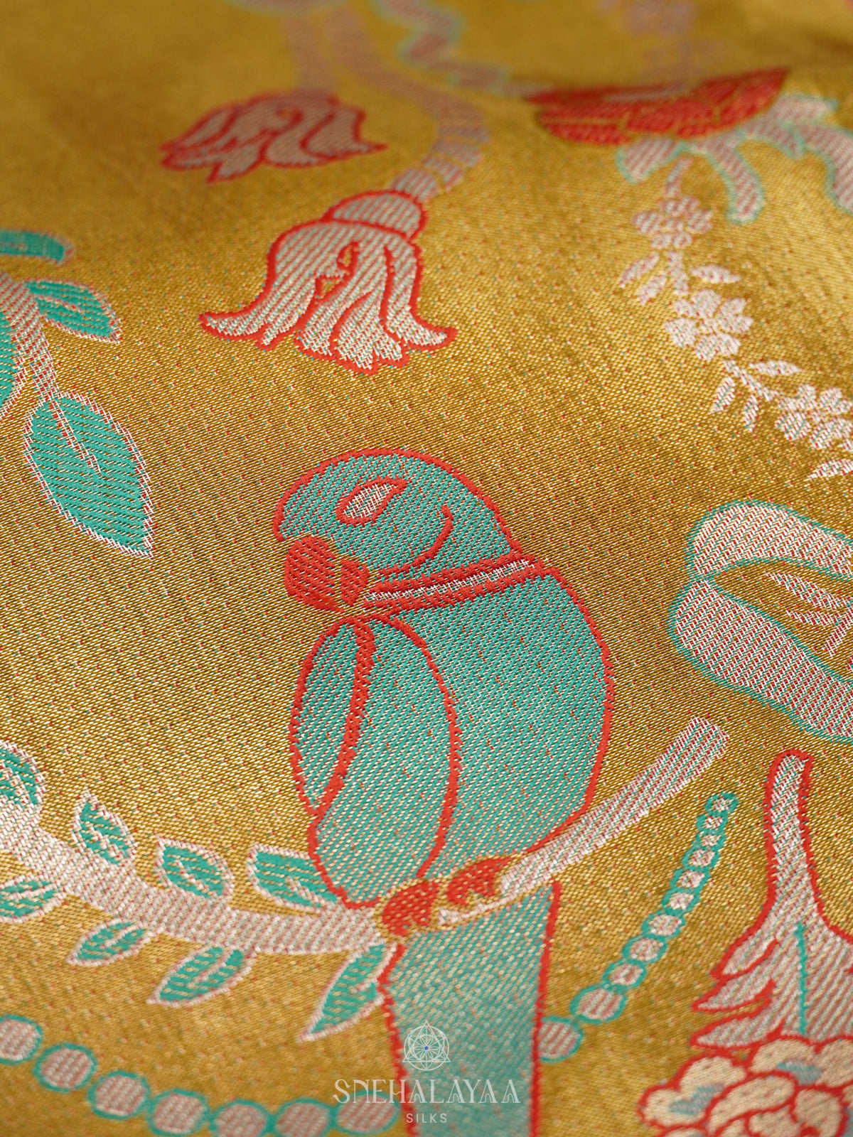 Golden Yellow Art Silk Sraee