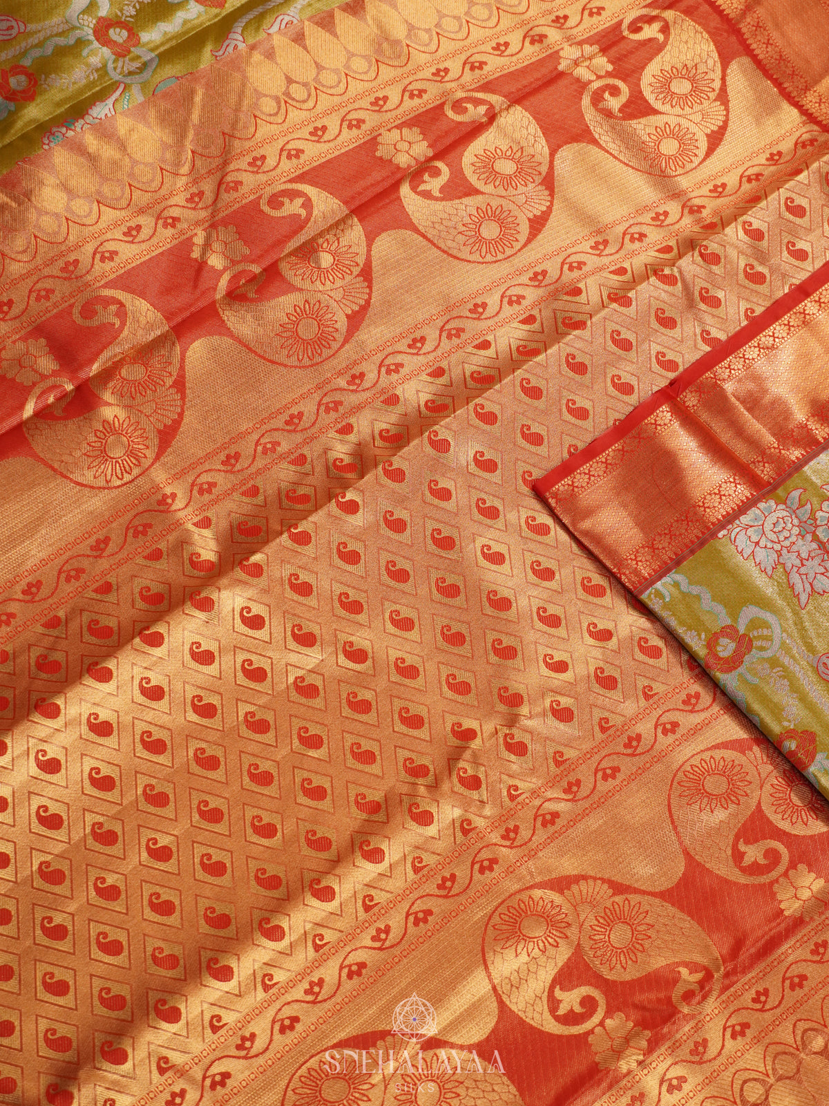 Golden Yellow Art Silk Sraee