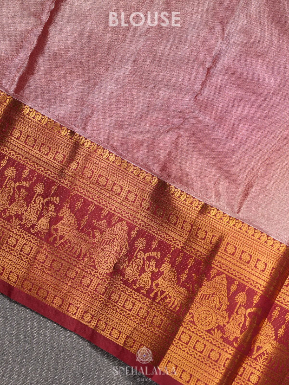 Beige Gold Art Silk Sraee
