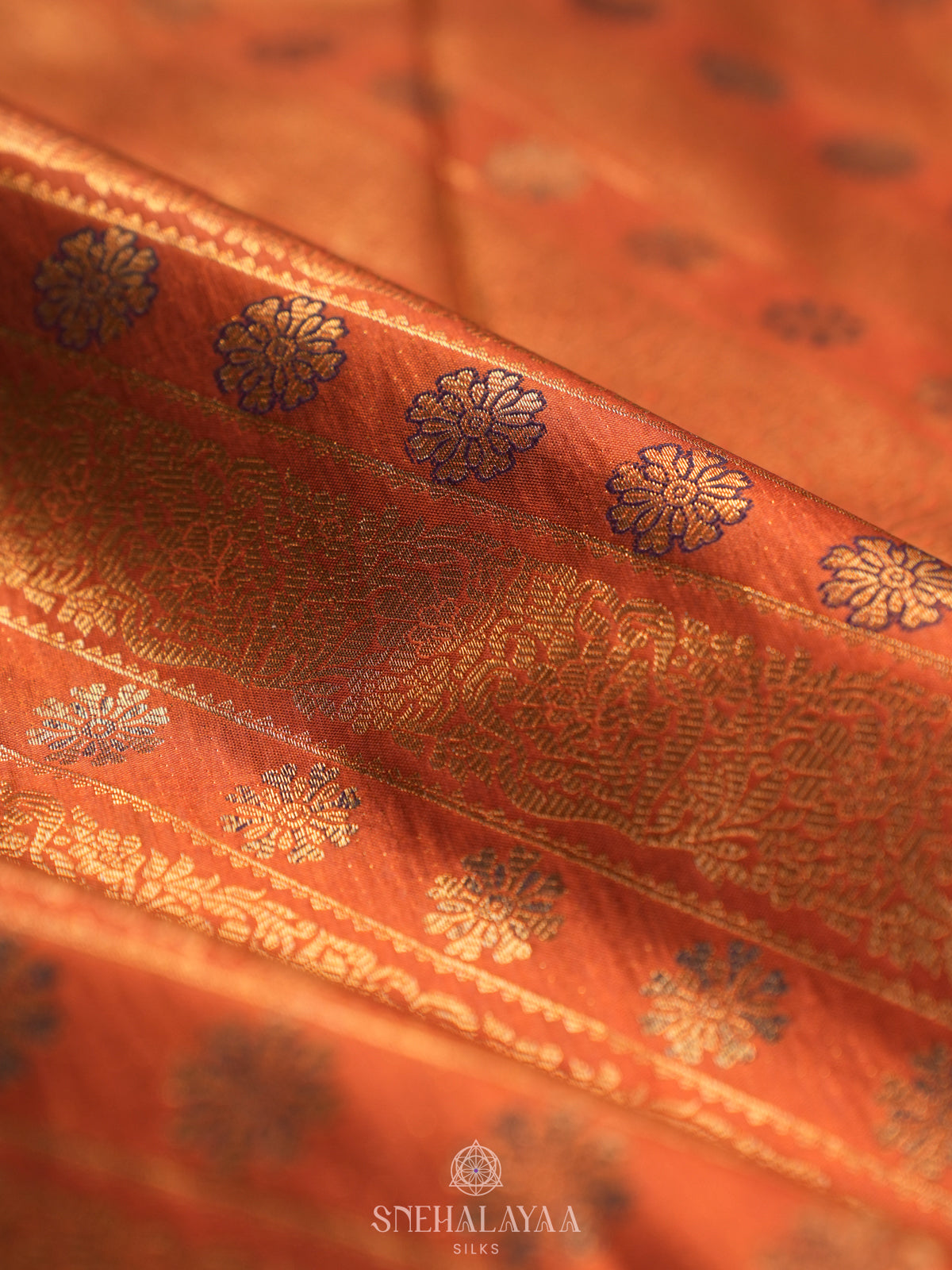 Orange Art Silk Sraee