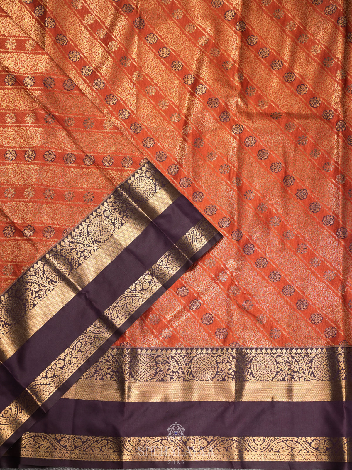 Orange Art Silk Sraee