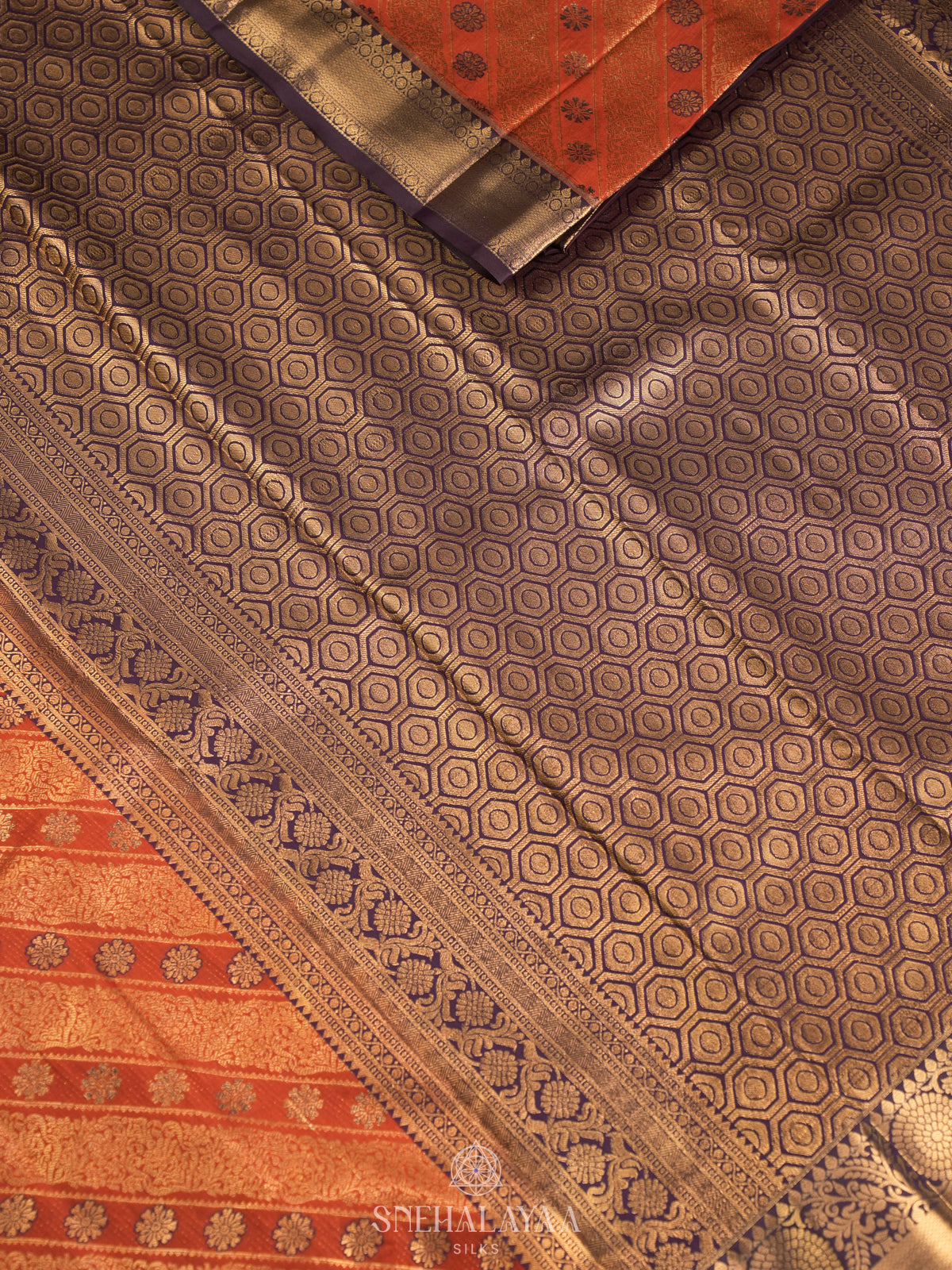 Orange Art Silk Sraee