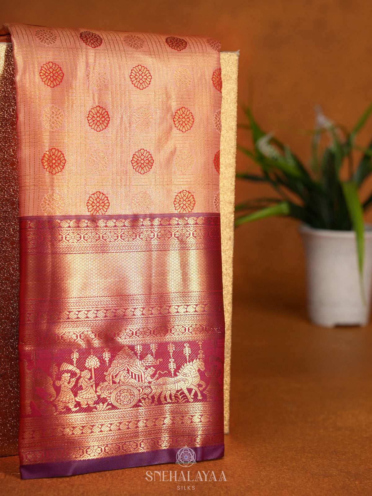 Orange Art Silk Sraee