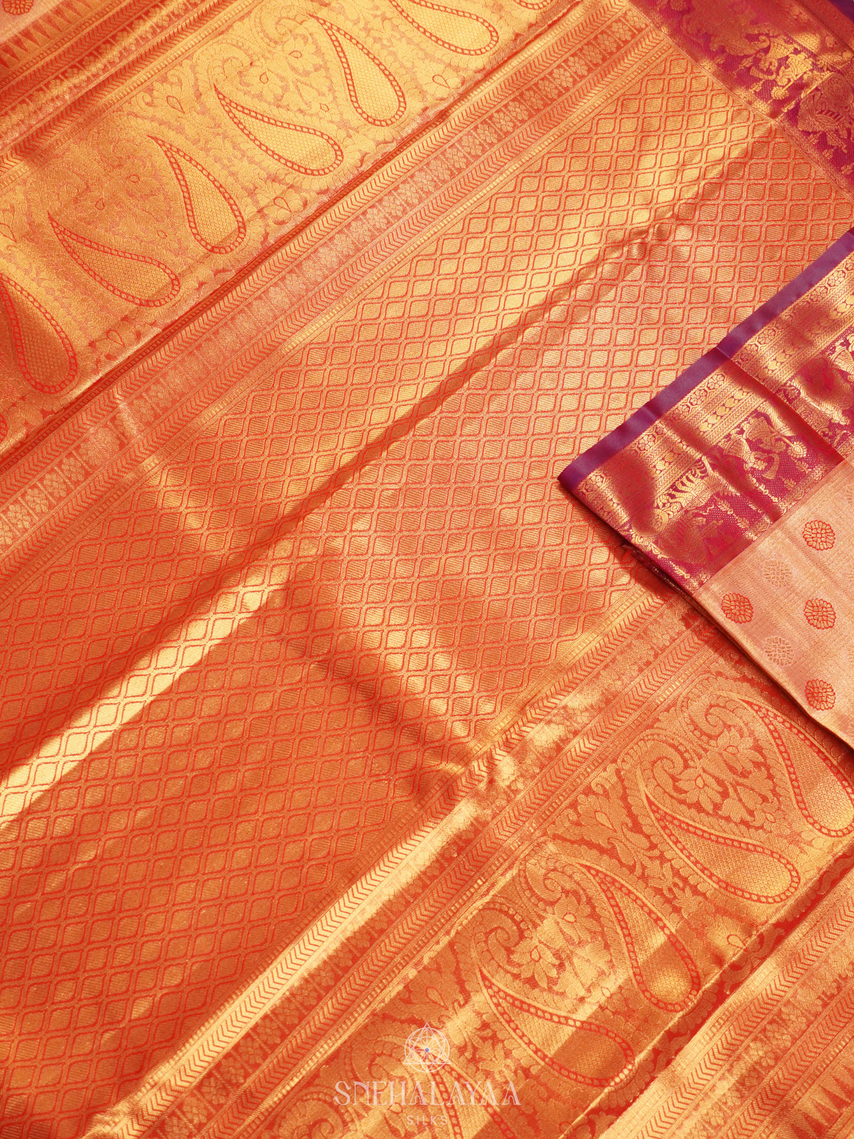 Orange Art Silk Sraee