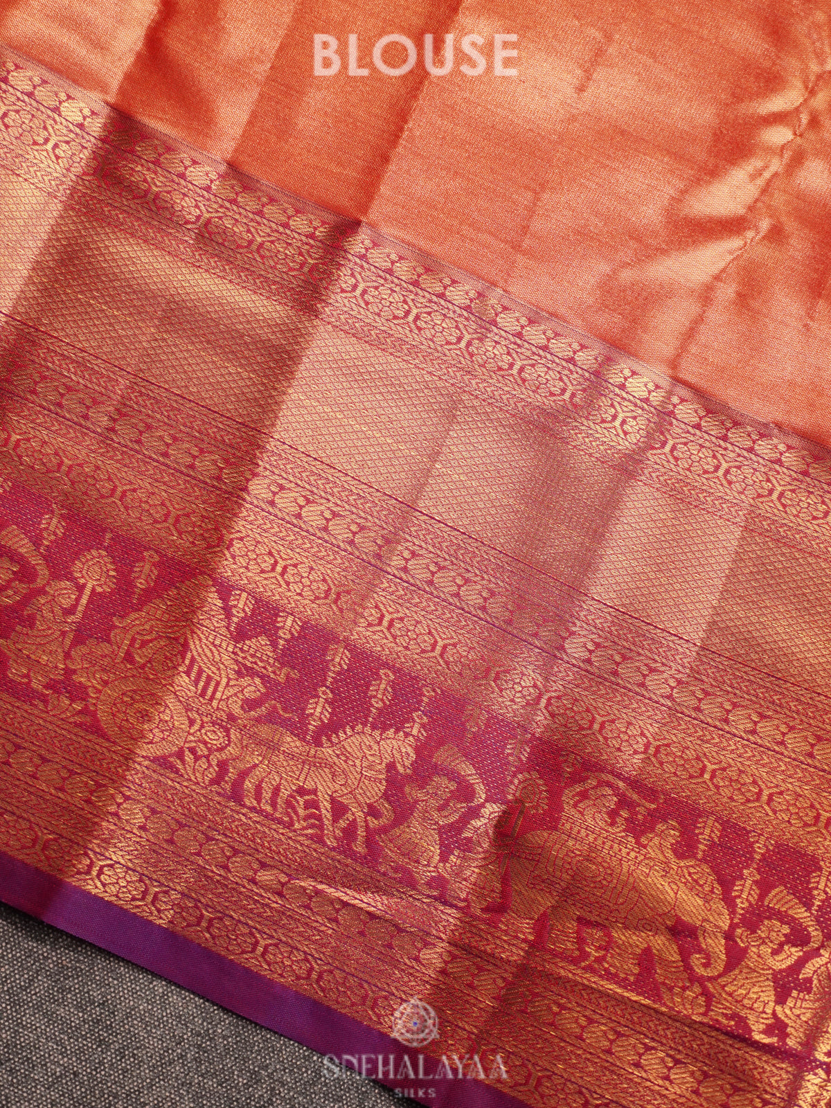 Orange Art Silk Sraee