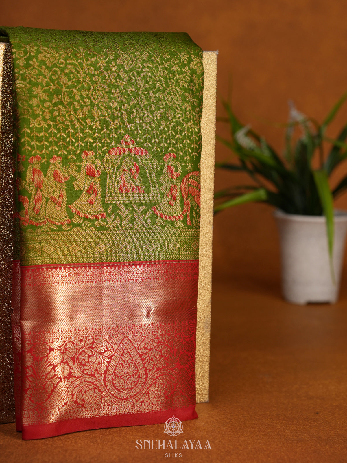 Emerald Green Art Silk Sraee