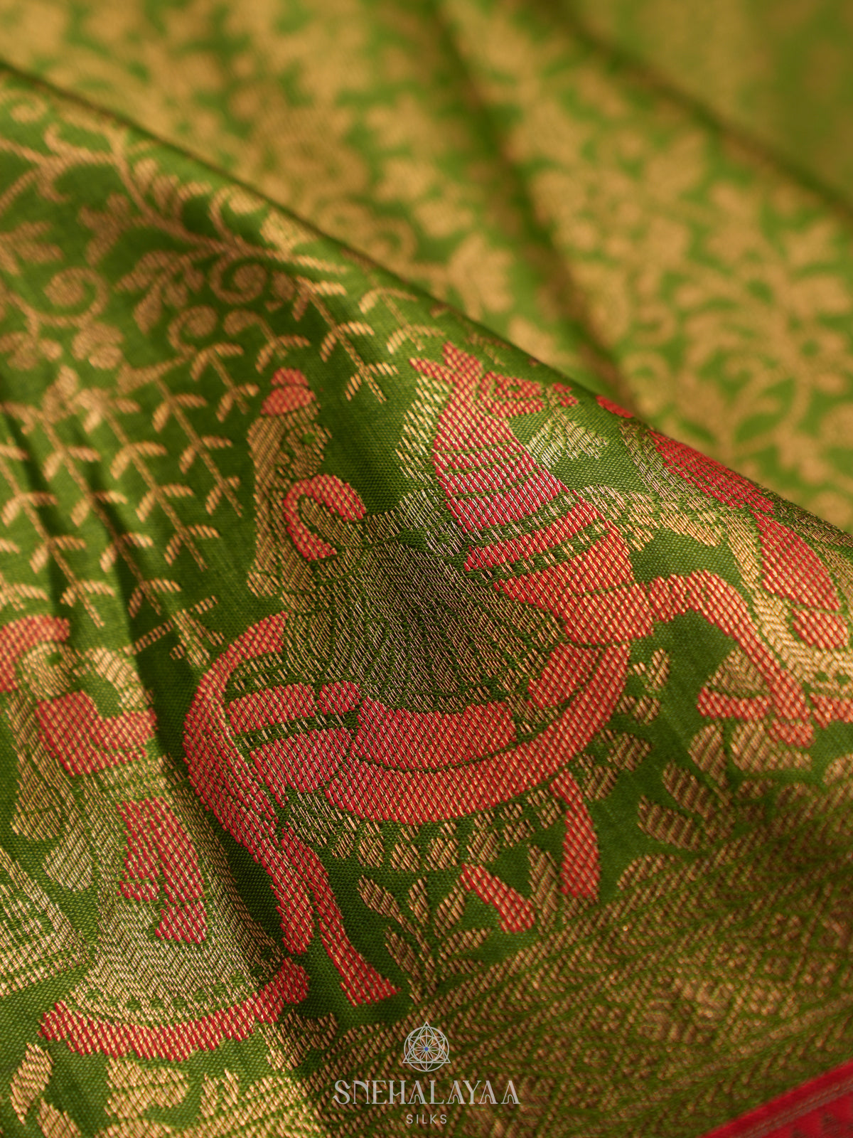 Emerald Green Art Silk Sraee