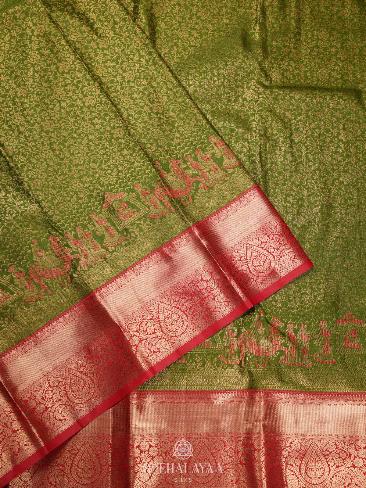 Emerald Green Art Silk Sraee