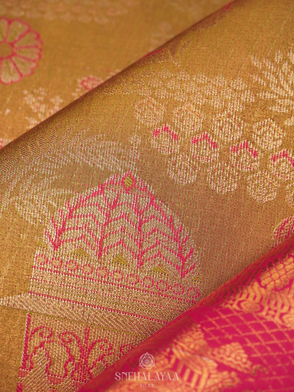 Yellow Art Silk Sraee