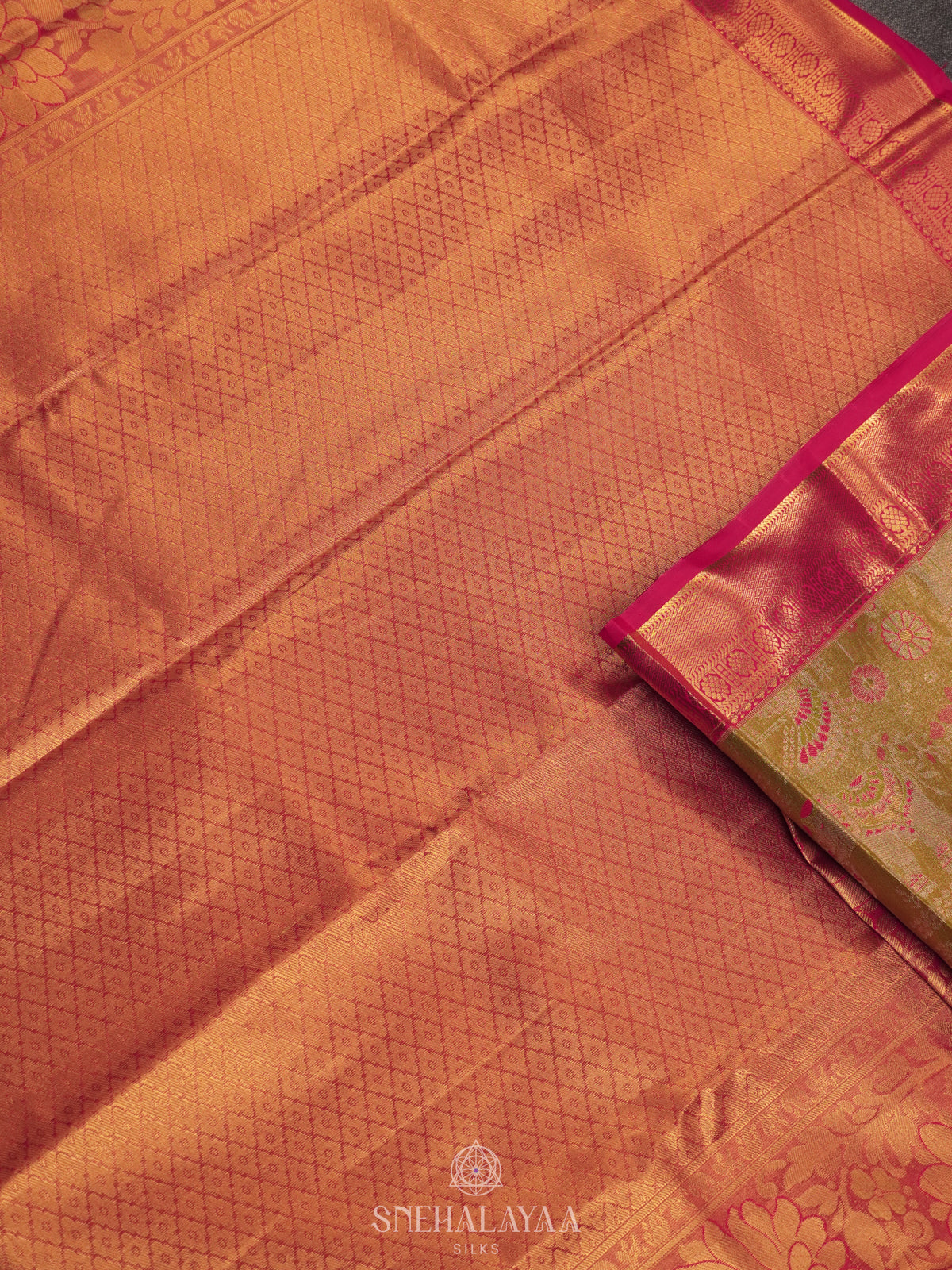 Yellow Art Silk Sraee