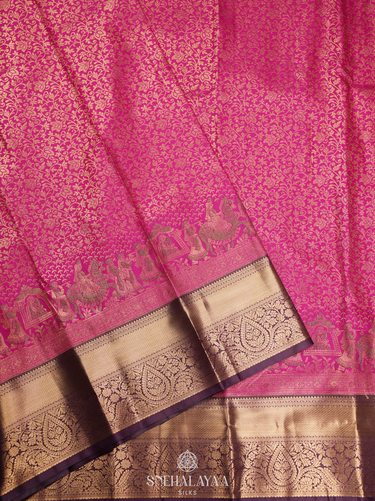 Pink Art Silk Sraee