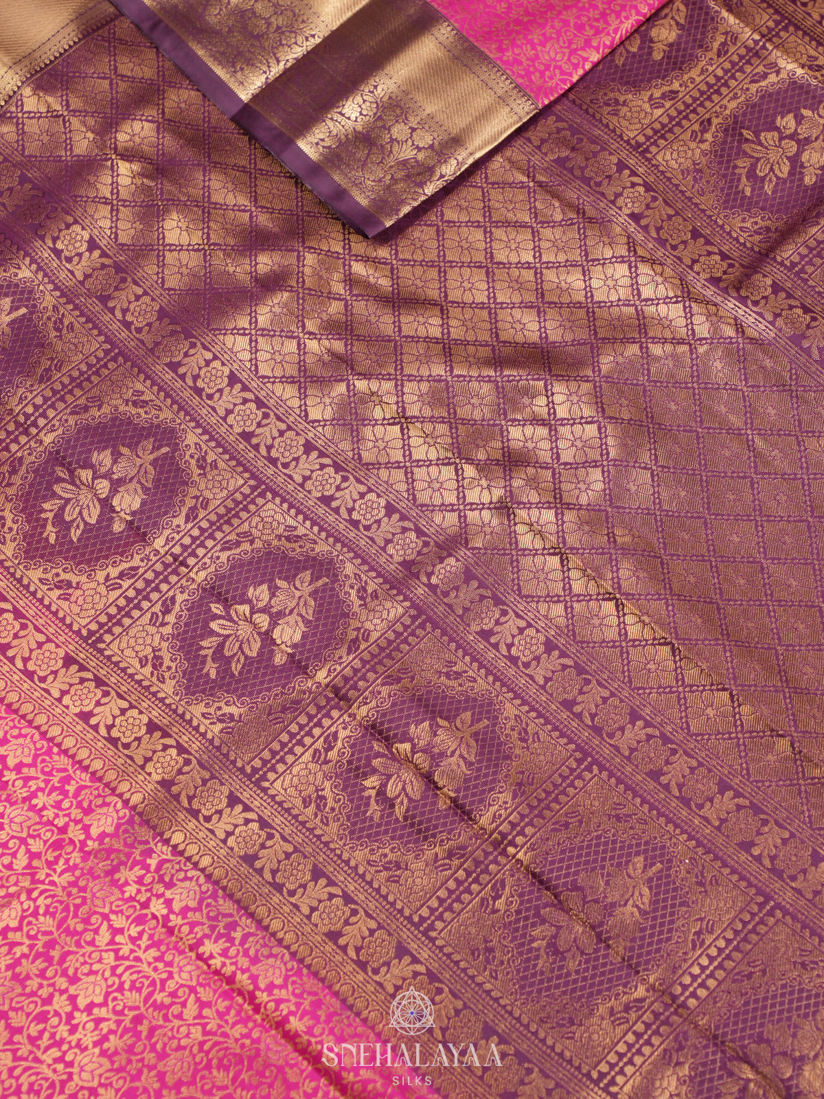 Pink Art Silk Sraee