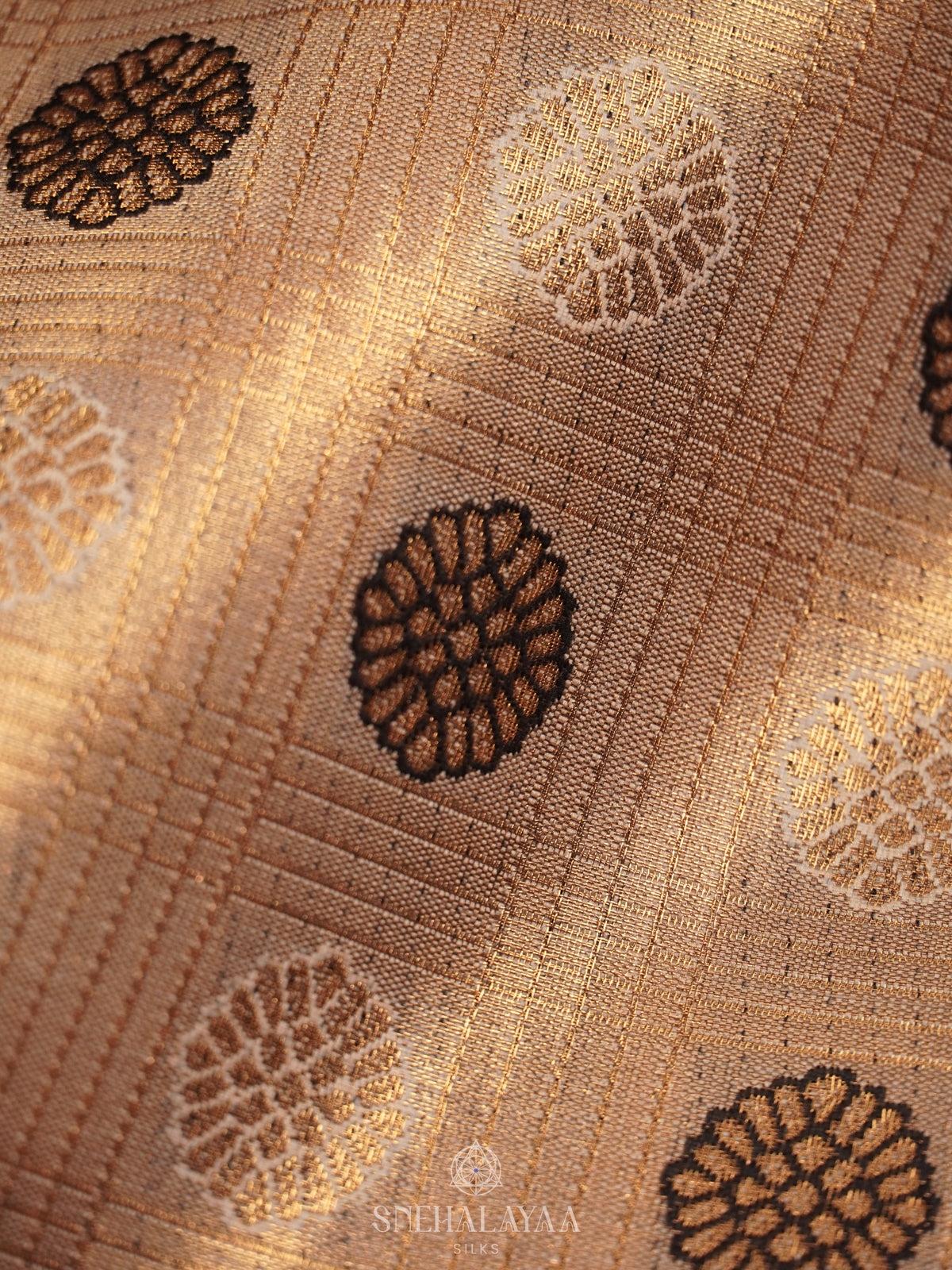 Beige Gold Art Silk Sraee