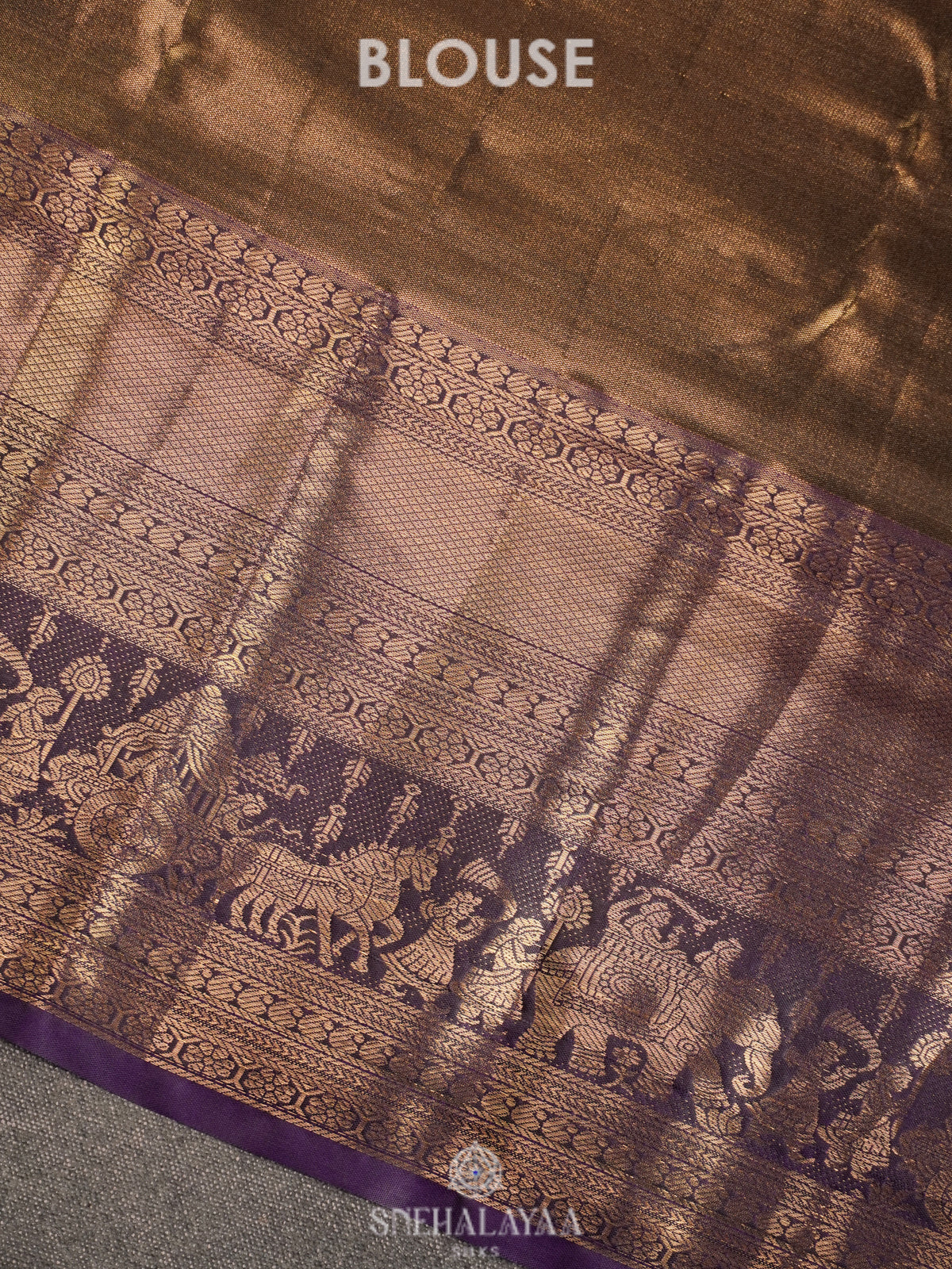 Beige Gold Art Silk Sraee