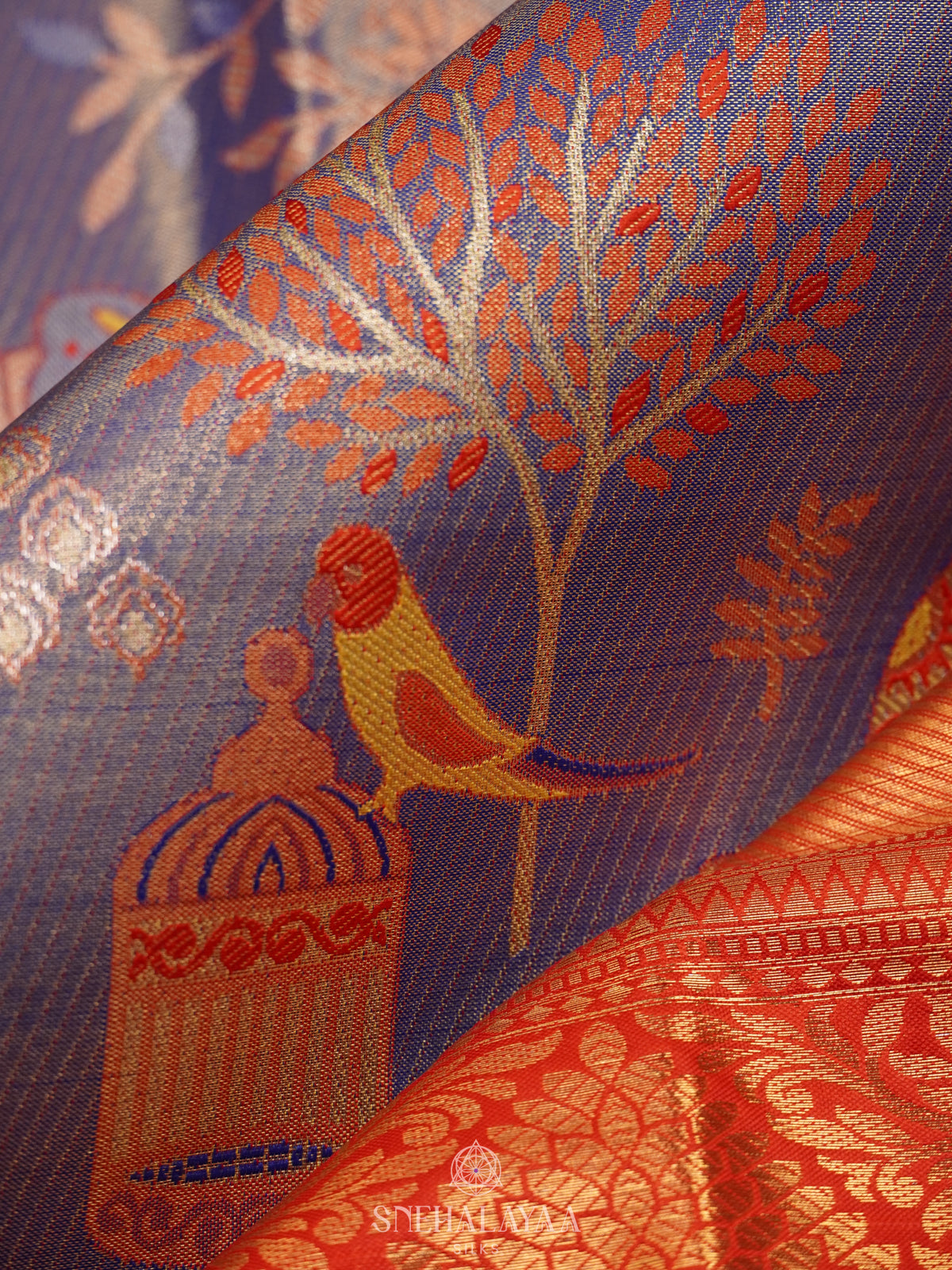 Blue Art Silk Sraee