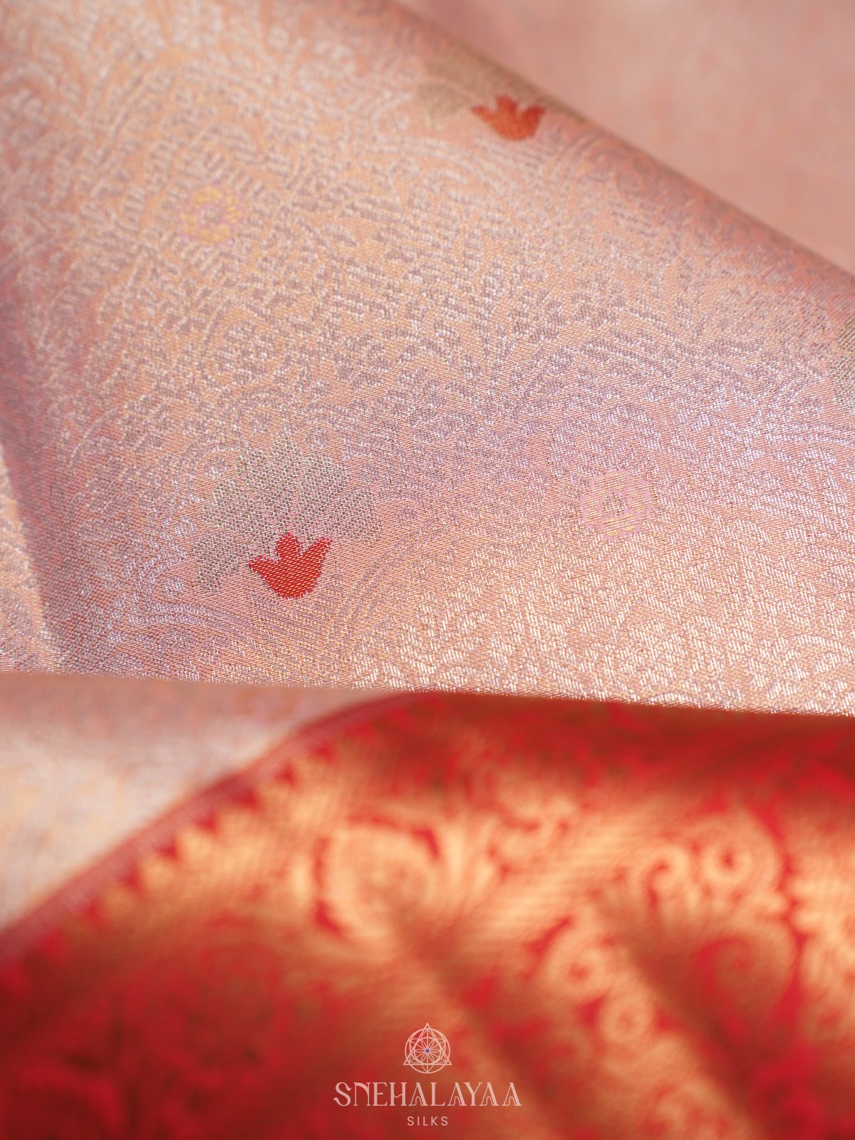 Pale Pink Art Silk Sraee