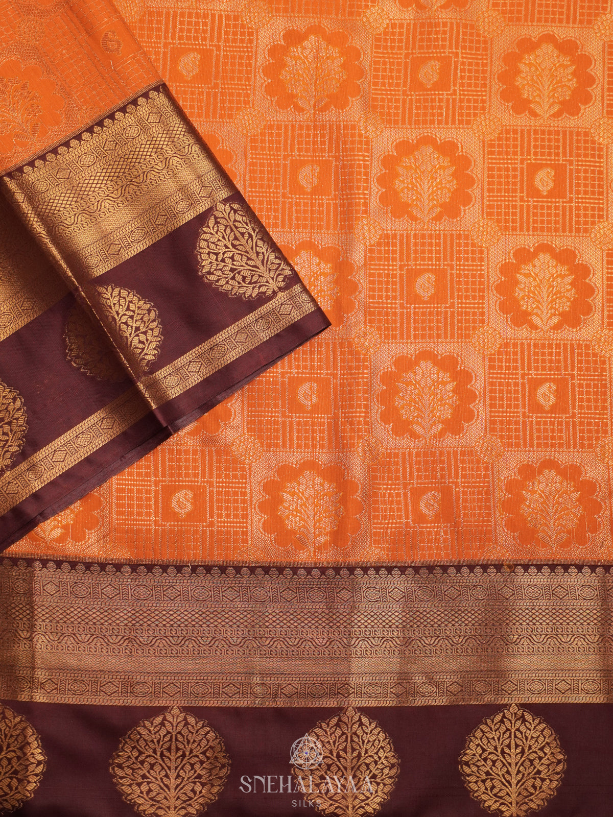 Orange Art Silk Sraee
