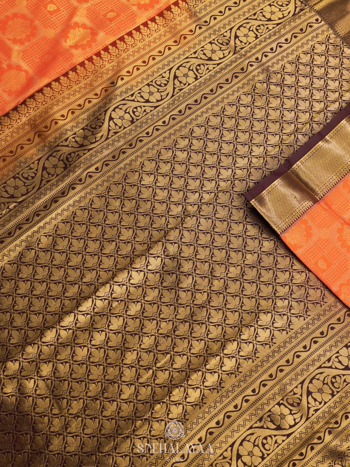 Orange Art Silk Sraee