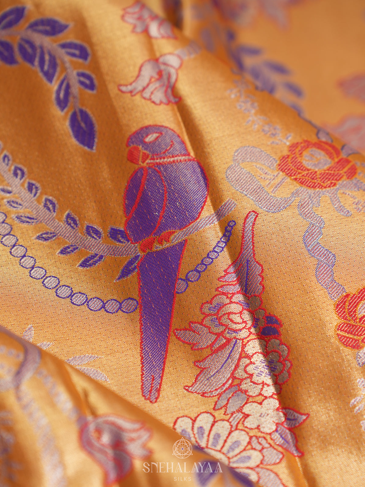 Golden  Art Silk Sraee