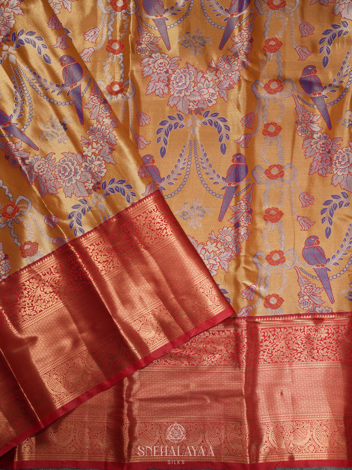 Golden  Art Silk Sraee